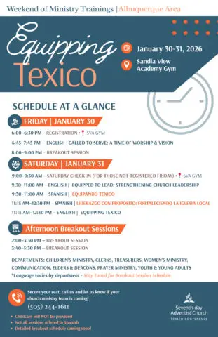 Equipping Texico Schedule At A Glance